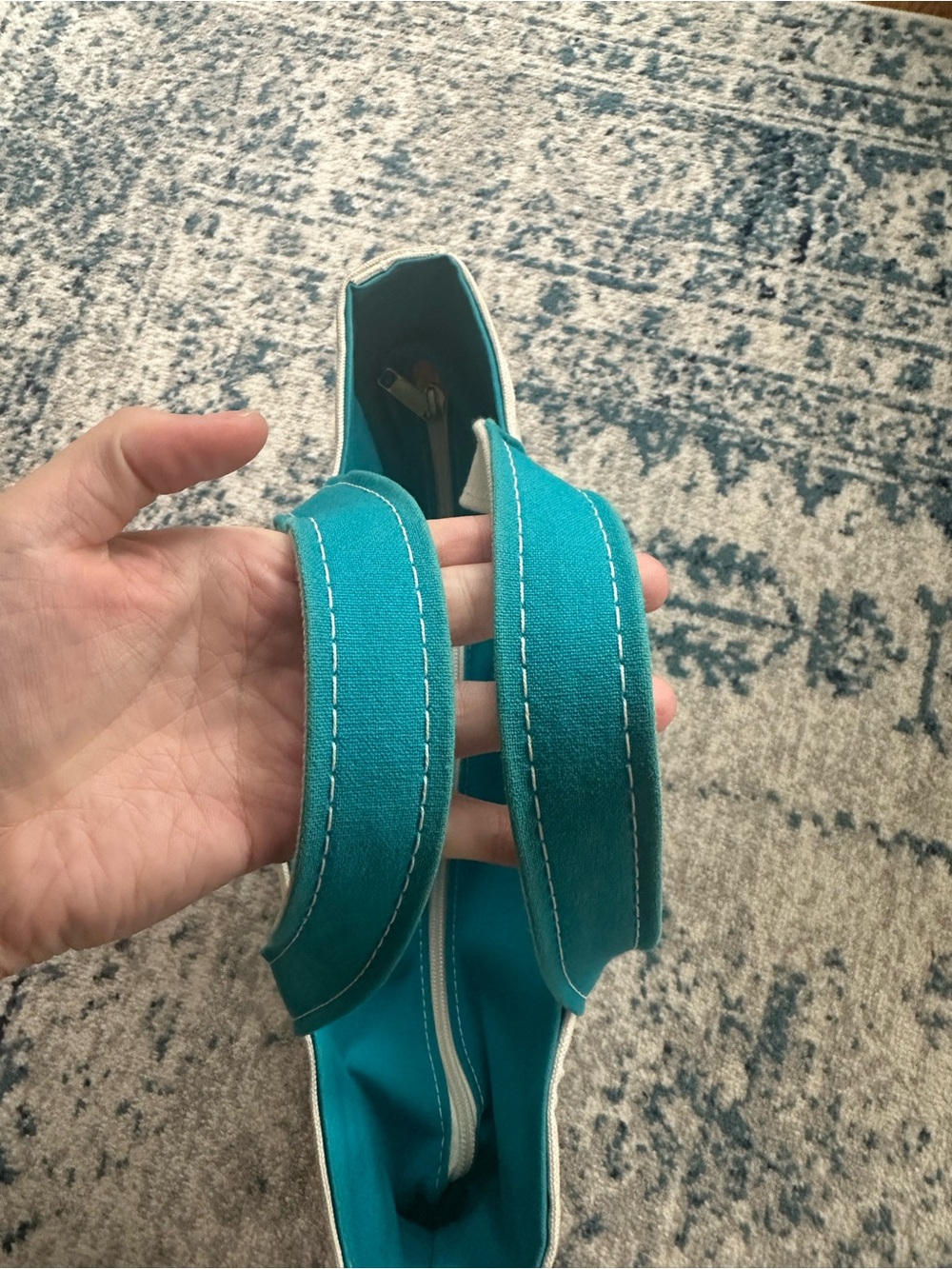 L.L. Bean Boat & Tote Medium teal Canvas Bag USA Made - Picture 3 of 10
